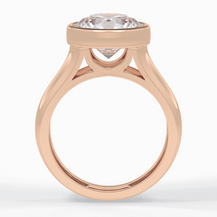 Beacon 3.60 Carat Round VS1 Lab-Grown Bezel Engagement Ring in 18K Rose Gold