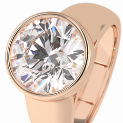 Beacon 3.60 Carat Round VS1 Lab-Grown Bezel Engagement Ring in 18K Rose Gold