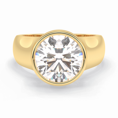Beacon 3.60 Carat Round VS1 Lab-Grown Bezel Engagement Ring in 18K Yellow Gold