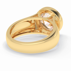 Beacon 3.60 Carat Round VS1 Lab-Grown Bezel Engagement Ring in 18K Yellow Gold