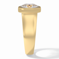 Beacon 3.60 Carat Round VS1 Lab-Grown Bezel Engagement Ring in 18K Yellow Gold