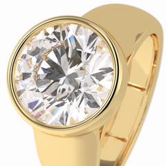 Beacon 3.60 Carat Round VS1 Lab-Grown Bezel Engagement Ring in 18K Yellow Gold