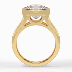 Beacon 3.60 Carat Round VS1 Lab-Grown Bezel Engagement Ring in 18K Yellow Gold