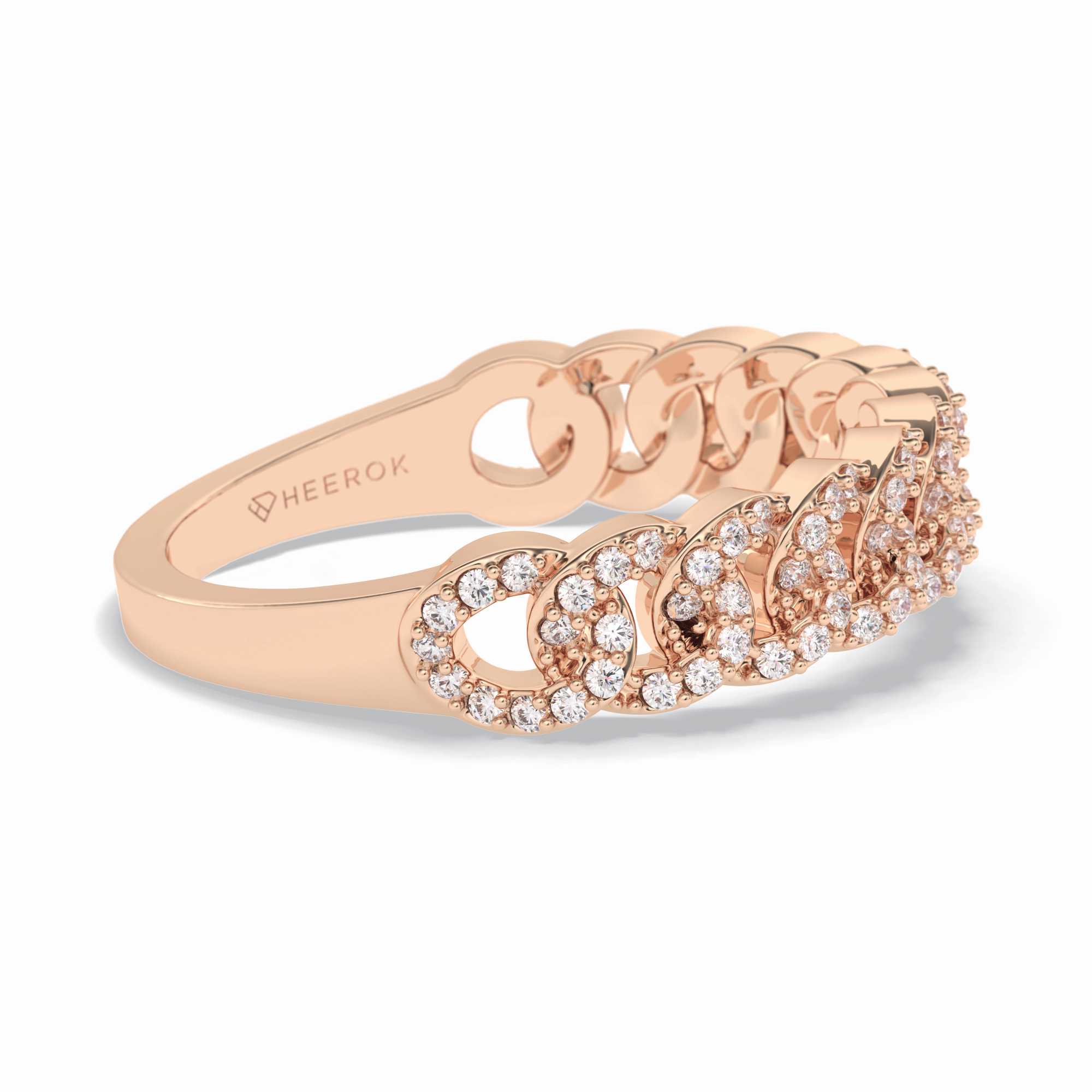 BloomBand 0.37 Carat Round VS1 Lab-Grown Wedding Band in 18K Rose Gold