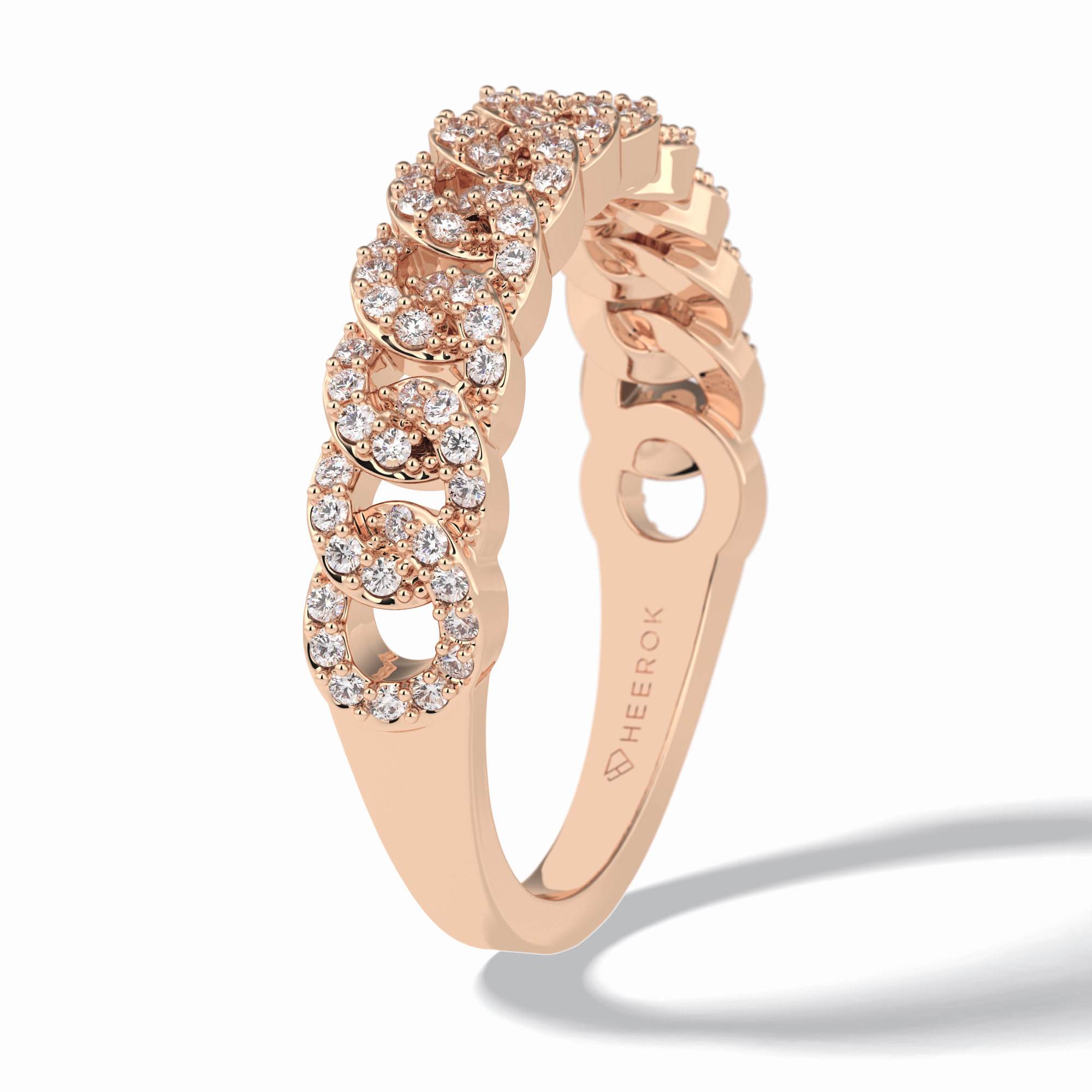 BloomBand 0.37 Carat Round VS1 Lab-Grown Wedding Band in 18K Rose Gold