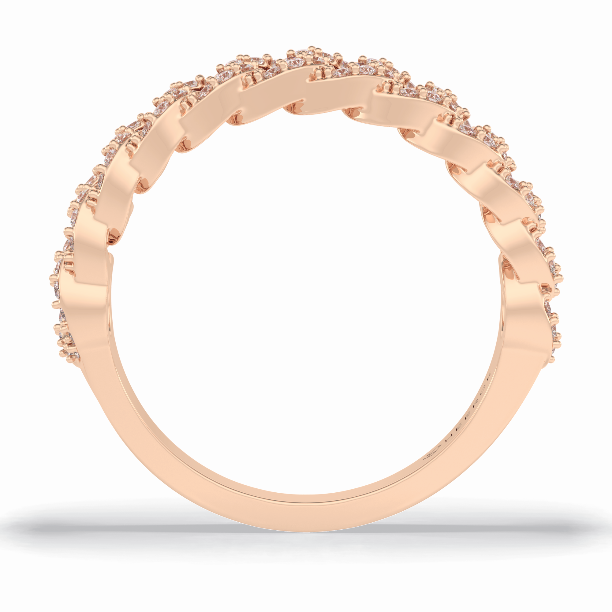 BloomBand 0.37 Carat Round VS1 Lab-Grown Wedding Band in 18K Rose Gold