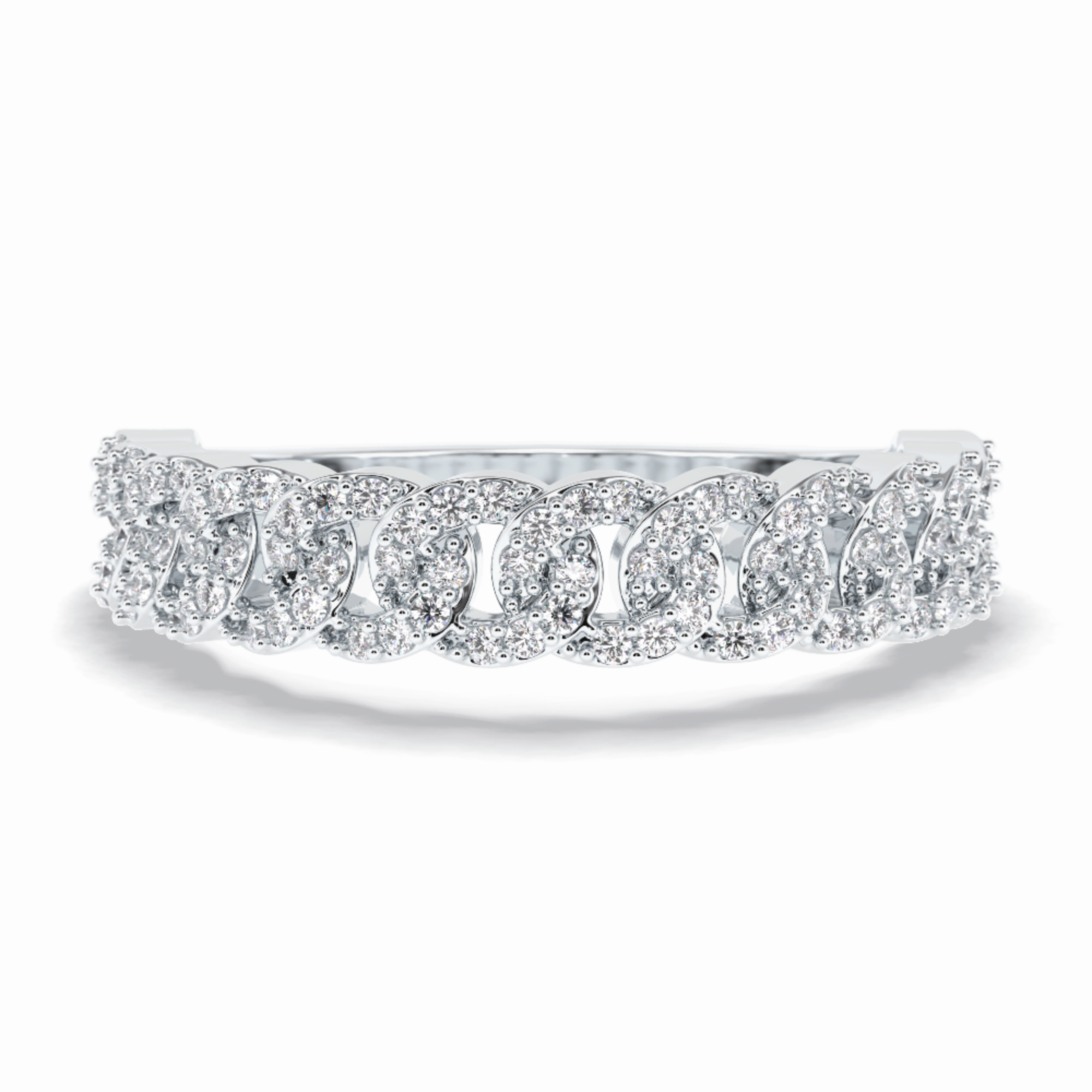 BloomBand 0.37 Carat Round VS1 Lab-Grown Wedding Band in 18K White Gold