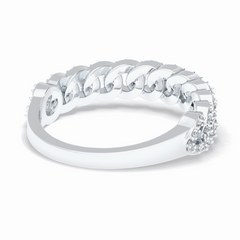 BloomBand 0.37 Carat Round VS1 Lab-Grown Wedding Band in 18K White Gold