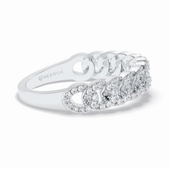 BloomBand 0.37 Carat Round VS1 Lab-Grown Wedding Band in 18K White Gold