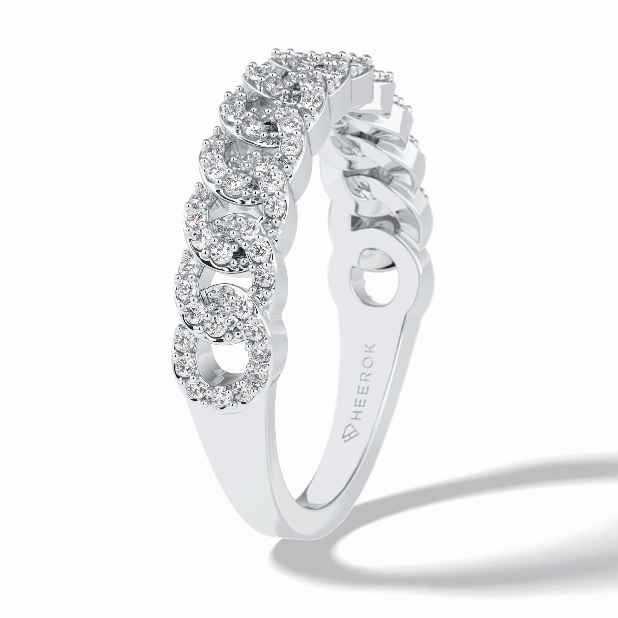 BloomBand 0.37 Carat Round VS1 Lab-Grown Wedding Band in 18K White Gold