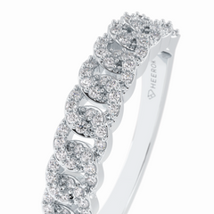 BloomBand 0.37 Carat Round VS1 Lab-Grown Wedding Band in 18K White Gold