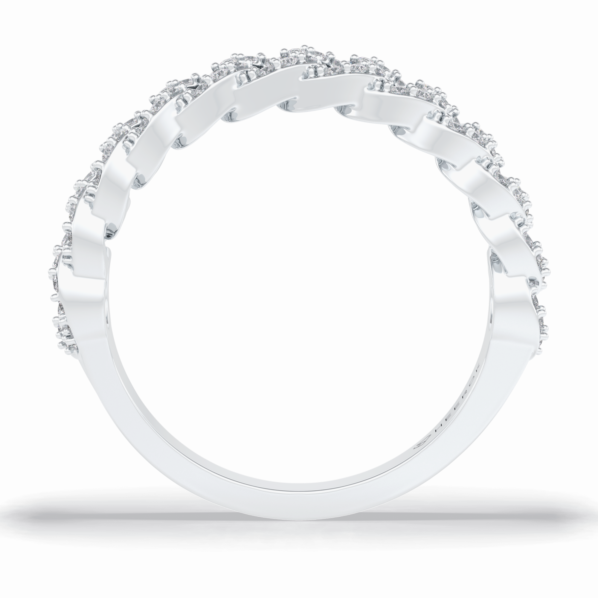 BloomBand 0.37 Carat Round VS1 Lab-Grown Wedding Band in 18K White Gold