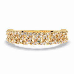 BloomBand 0.37 Carat Round VS1 Lab-Grown Wedding Band in 18K Yellow Gold