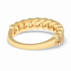 BloomBand 0.37 Carat Round VS1 Lab-Grown Wedding Band in 18K Yellow Gold