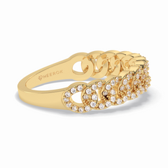 BloomBand 0.37 Carat Round VS1 Lab-Grown Wedding Band in 18K Yellow Gold