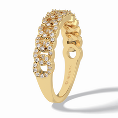 BloomBand 0.37 Carat Round VS1 Lab-Grown Wedding Band in 18K Yellow Gold