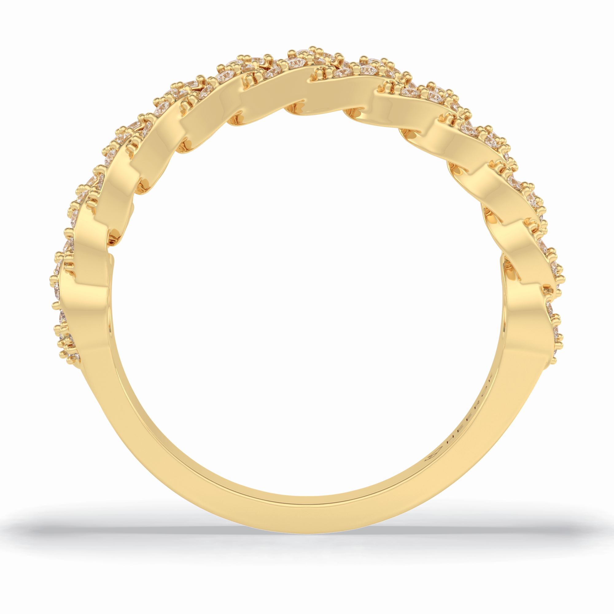 BloomBand 0.37 Carat Round VS1 Lab-Grown Wedding Band in 18K Yellow Gold