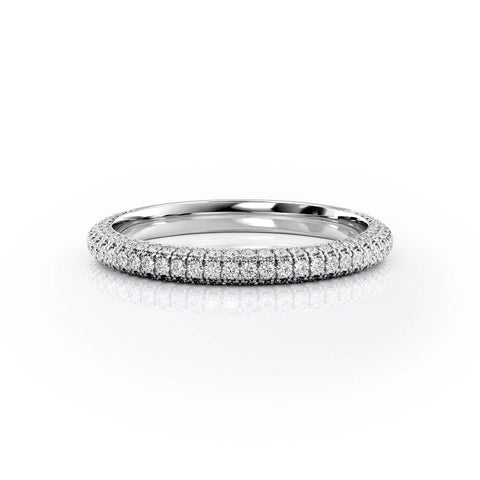 Brilliant Shine VVS Lab-Grown Half Eternity Wedding Ring in 18K Gold