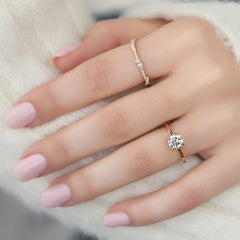 Celeste Arrow VVS1 Lab-Grown Half Eternity Wedding Band in 18K Rose Gold Front View1