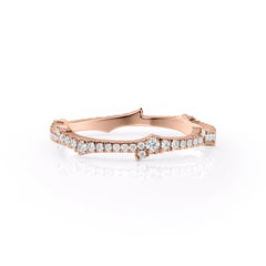 Celeste Arrow VVS1 Lab-Grown Half Eternity Wedding Band in 18K Rose Gold Front View
