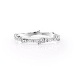 Celeste Arrow VVS1 Lab-Grown Half Eternity Wedding Band in 18K White Gold Front View