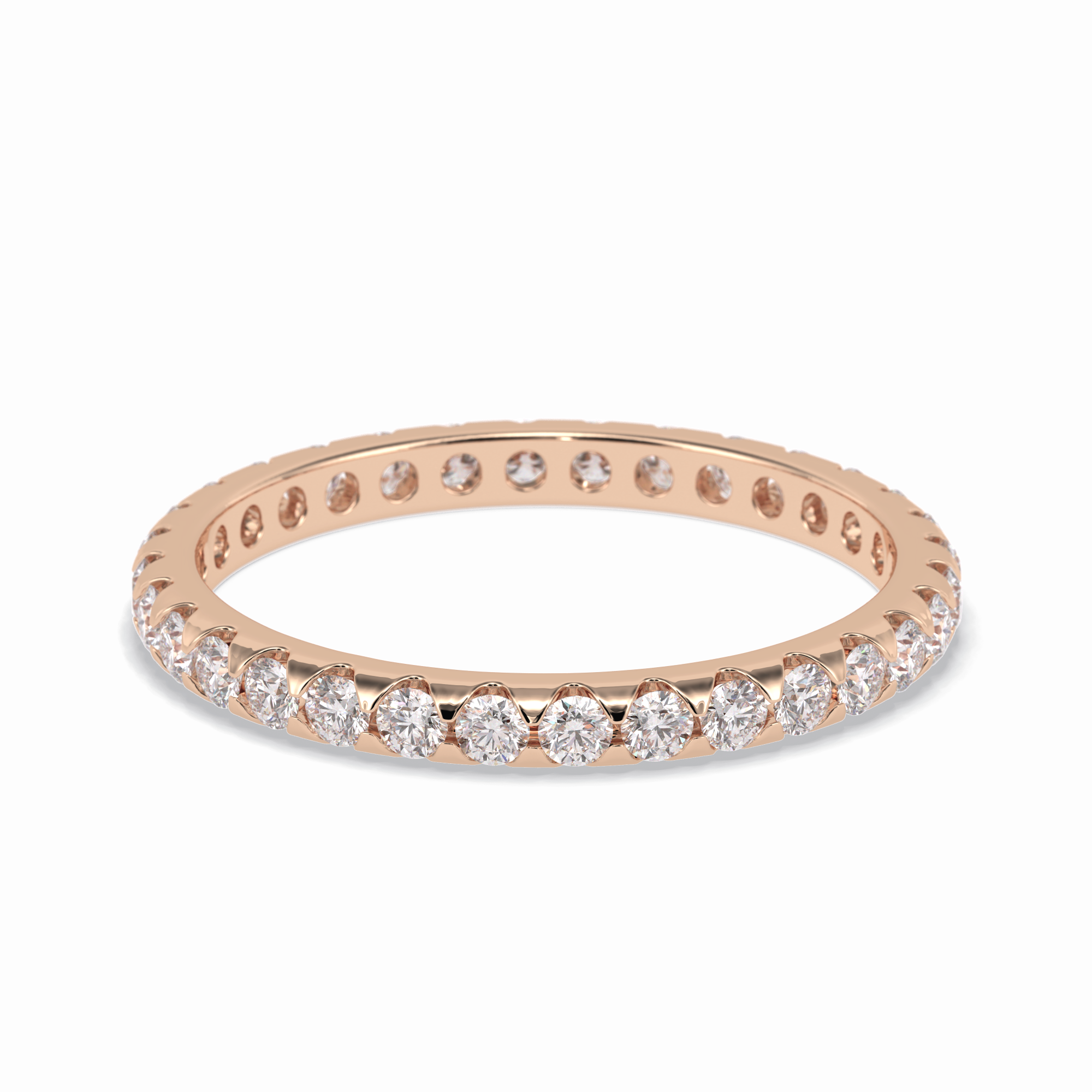 Celeste Circle 0.47 Carat Round VVS1 Full Eternity Lab-Grown Wedding Band in 18K Rose Gold