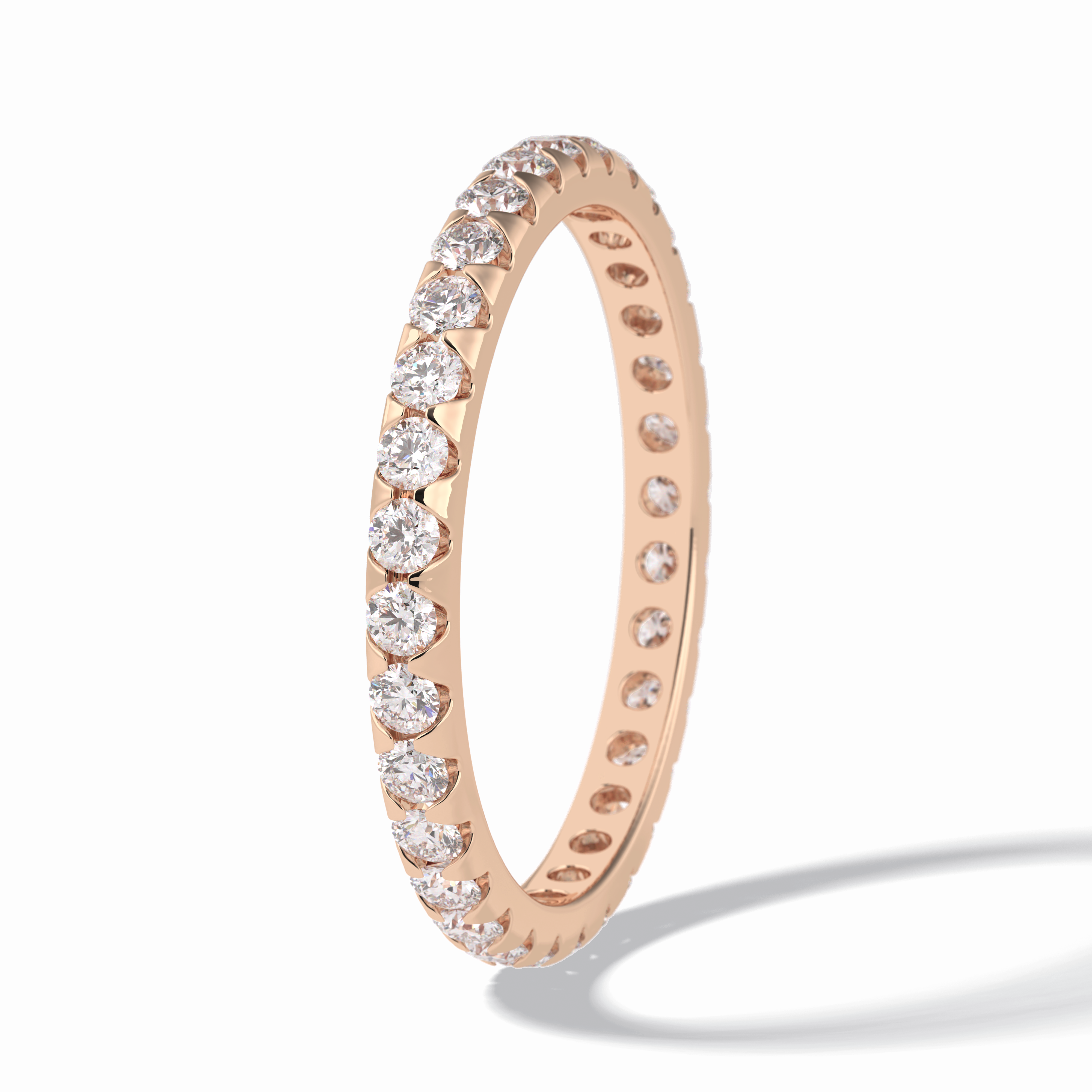 Celeste Circle 0.47 Carat Round VVS1 Full Eternity Lab-Grown Wedding Band in 18K Rose Gold