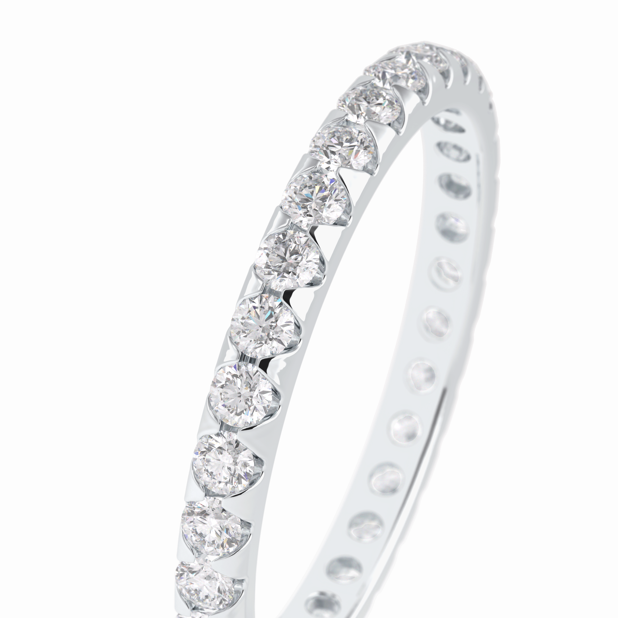 Celeste Circle 0.47 Carat Round VVS1 Full Eternity Lab-Grown Wedding Band in 18K White Gold