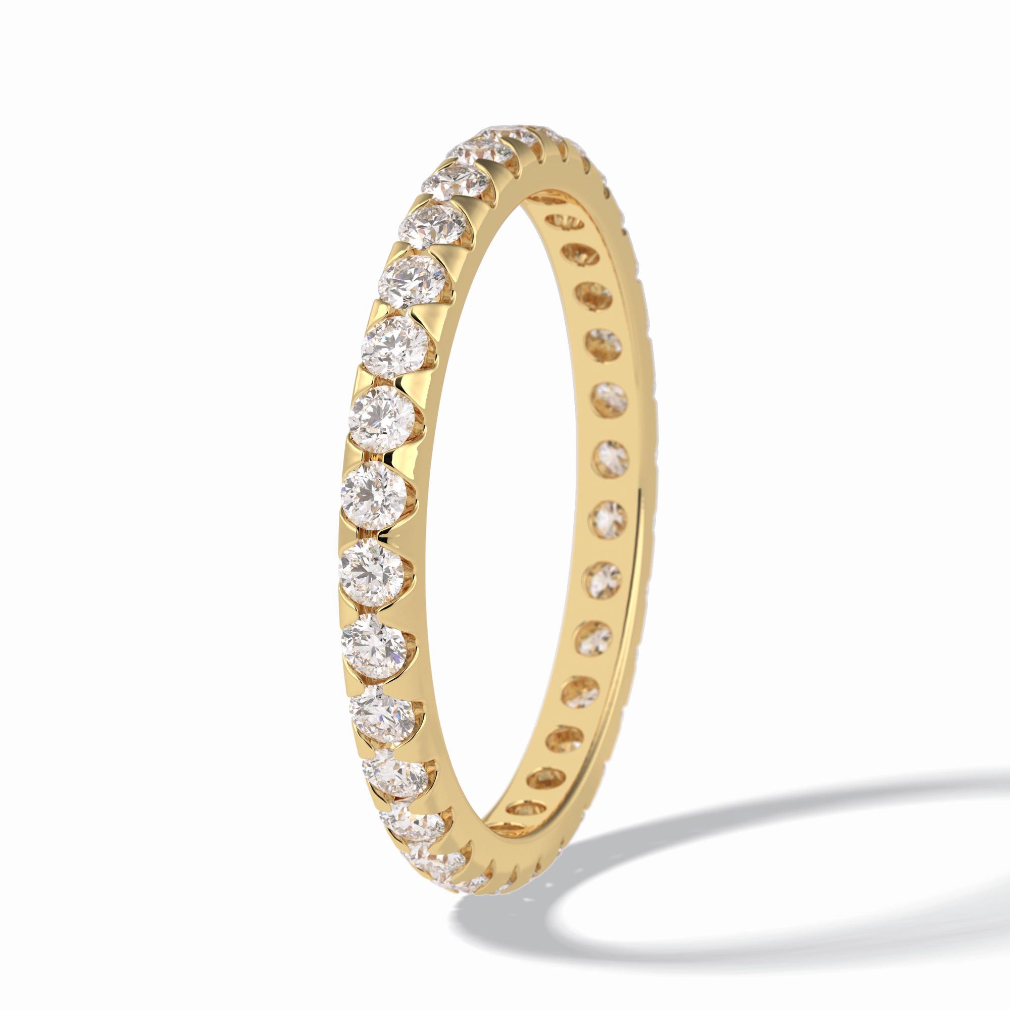 Celeste Circle 0.47 Carat Round VVS1 Full Eternity Lab-Grown Wedding Band in 18K Yellow Gold