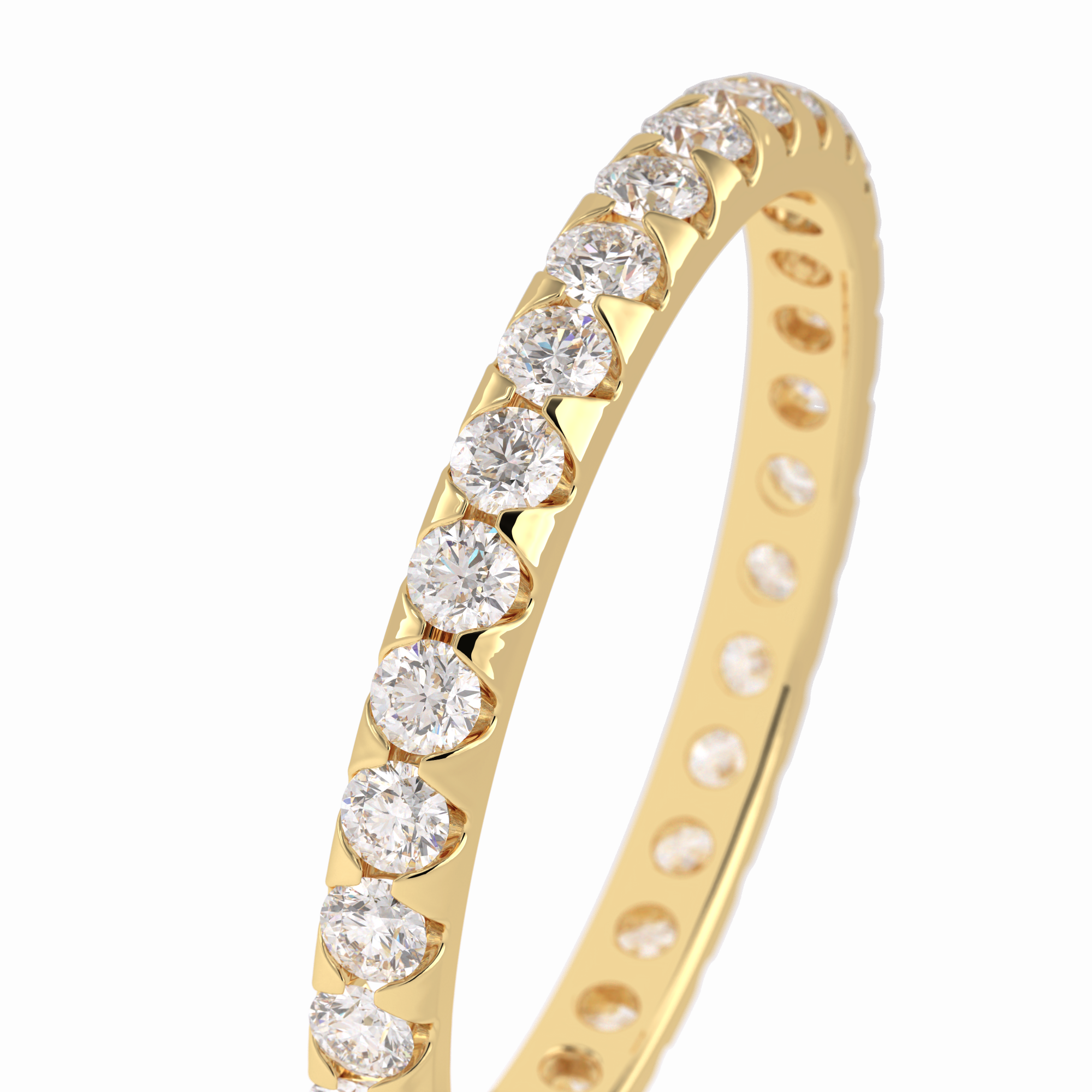 Celeste Circle 0.47 Carat Round VVS1 Full Eternity Lab-Grown Wedding Band in 18K Yellow Gold