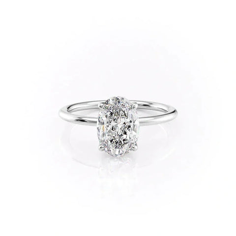 Celeste Oval 2 Carat VVS Lab-Grown Solitaire Engagement Ring in 18K Gold