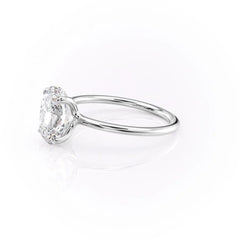 Celeste Oval 2 Carat VVS1 Lab-Grown Solitaire Engagement Ring in 18K White Gold Left View
