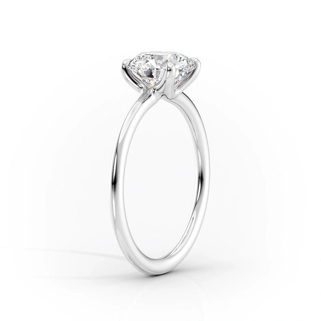 Celeste Oval 2 Carat VVS1 Lab-Grown Solitaire Engagement Ring in 18K White Gold Stand View