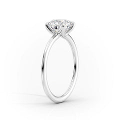 Celeste Oval 2 Carat VVS1 Lab-Grown Solitaire Engagement Ring in 18K White Gold Stand View