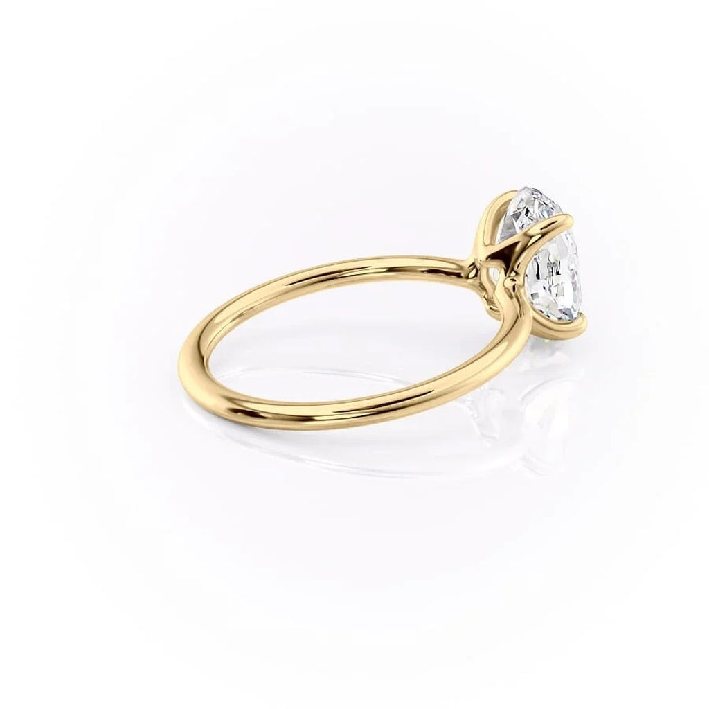 Celeste Oval 2 Carat VVS1 Lab-Grown Solitaire Engagement Ring in 18K Yellow Gold Right side View