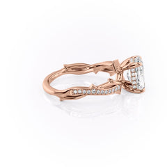 Celestia Arc 2.26 Carat VVS Lab-Grown Radiant Three Stone Pavé Engagement Ring in 18K Rose Gold Right View