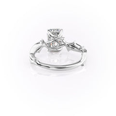Celestia Arc 2.26 Carat VVS Lab-Grown Radiant Three Stone Pavé Engagement Ring in 18K White Gold Back View