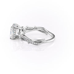 Celestia Arc 2.26 Carat VVS Lab-Grown Radiant Three Stone Pavé Engagement Ring in 18K White Gold Left View