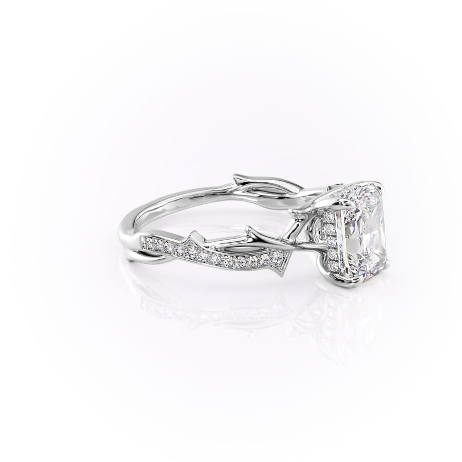 Celestia Arc 2.26 Carat VVS Lab-Grown Radiant Three Stone Pavé Engagement Ring in 18K White Gold Right View