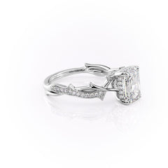 Celestia Arc 2.26 Carat VVS Lab-Grown Radiant Three Stone Pavé Engagement Ring in 18K White Gold Right View