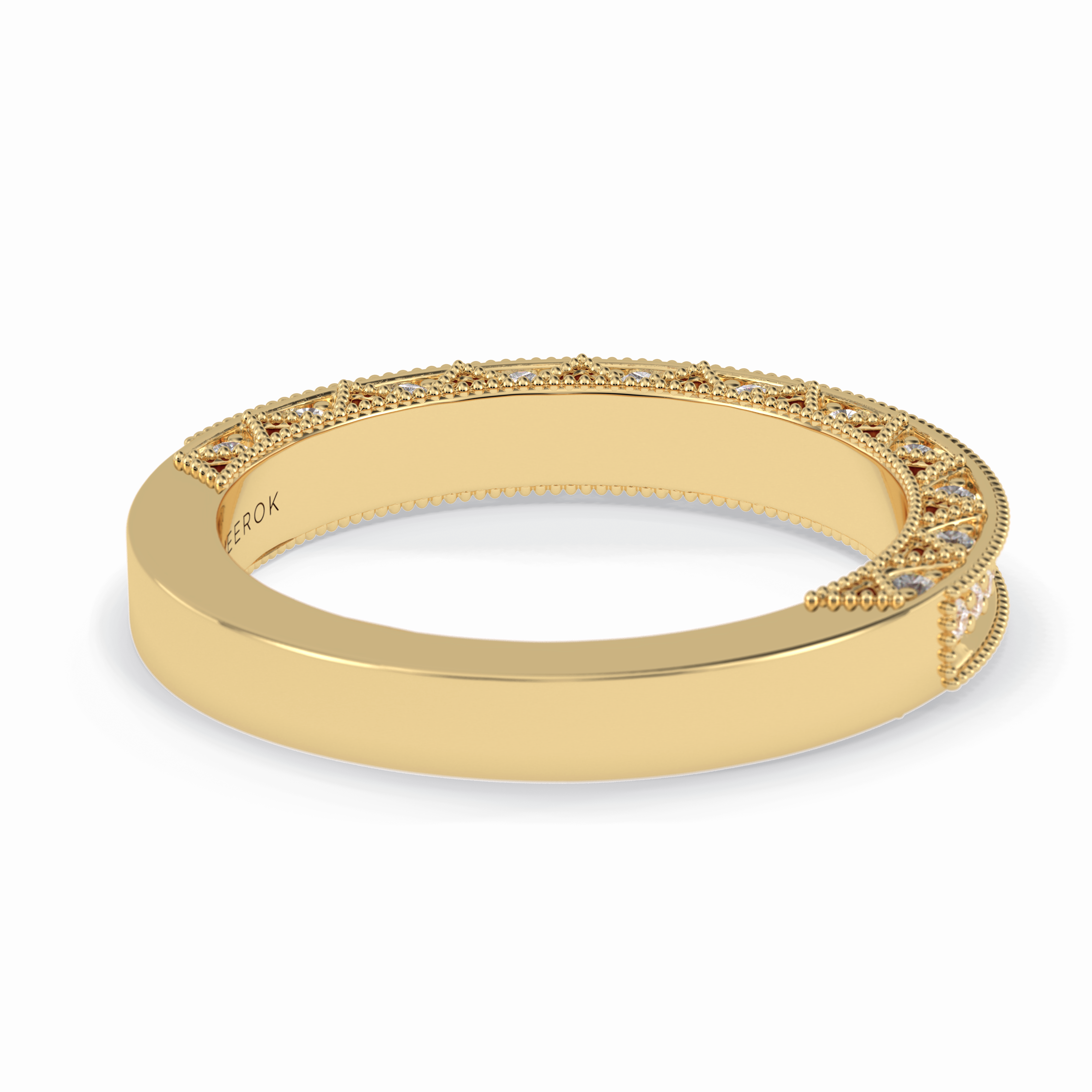 Stellar 0.27 Carat Round VVS1 Lab-Grown Pave Wedding Band in 18K Gold