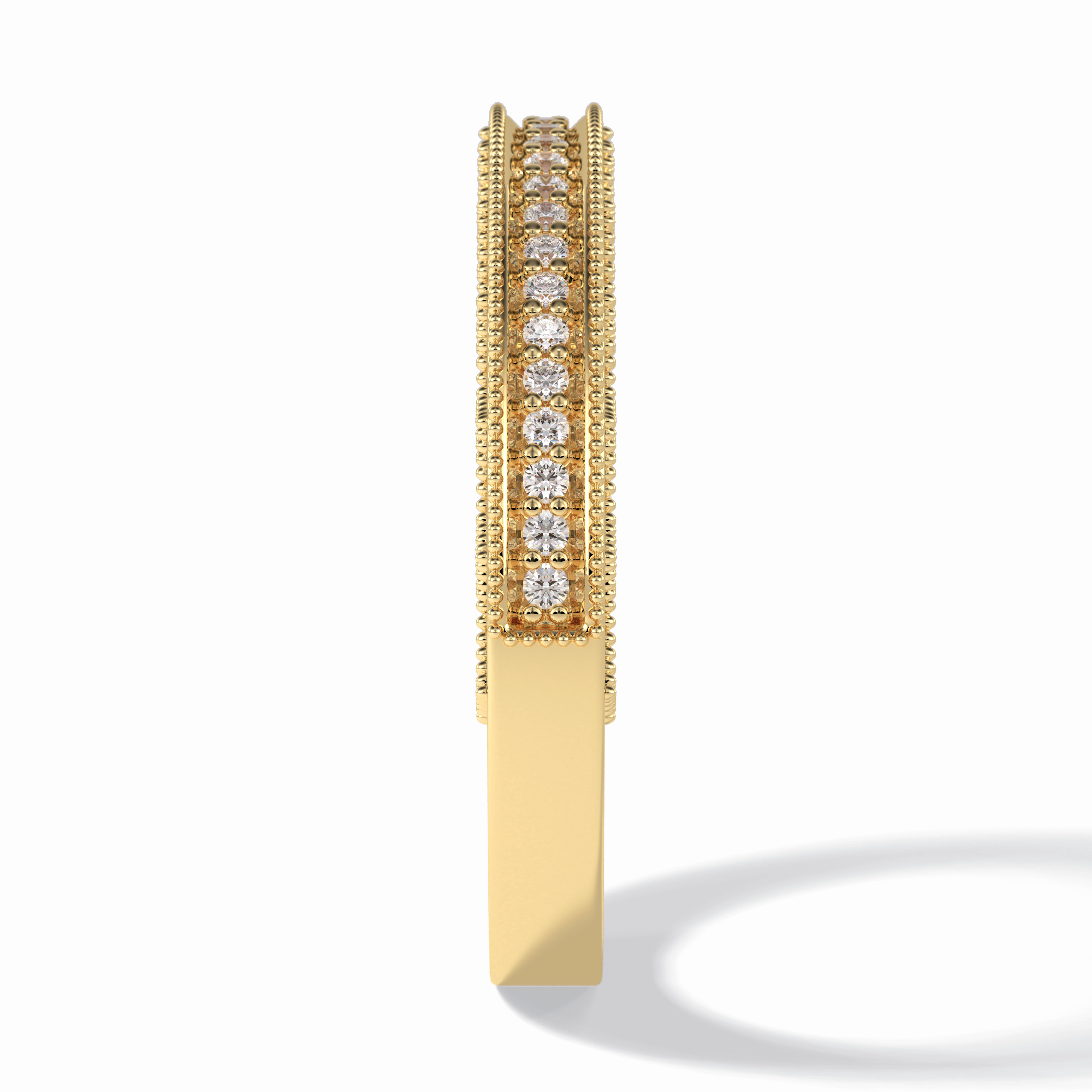 Stellar 0.27 Carat Round VVS1 Lab-Grown Pave Wedding Band in 18K Gold