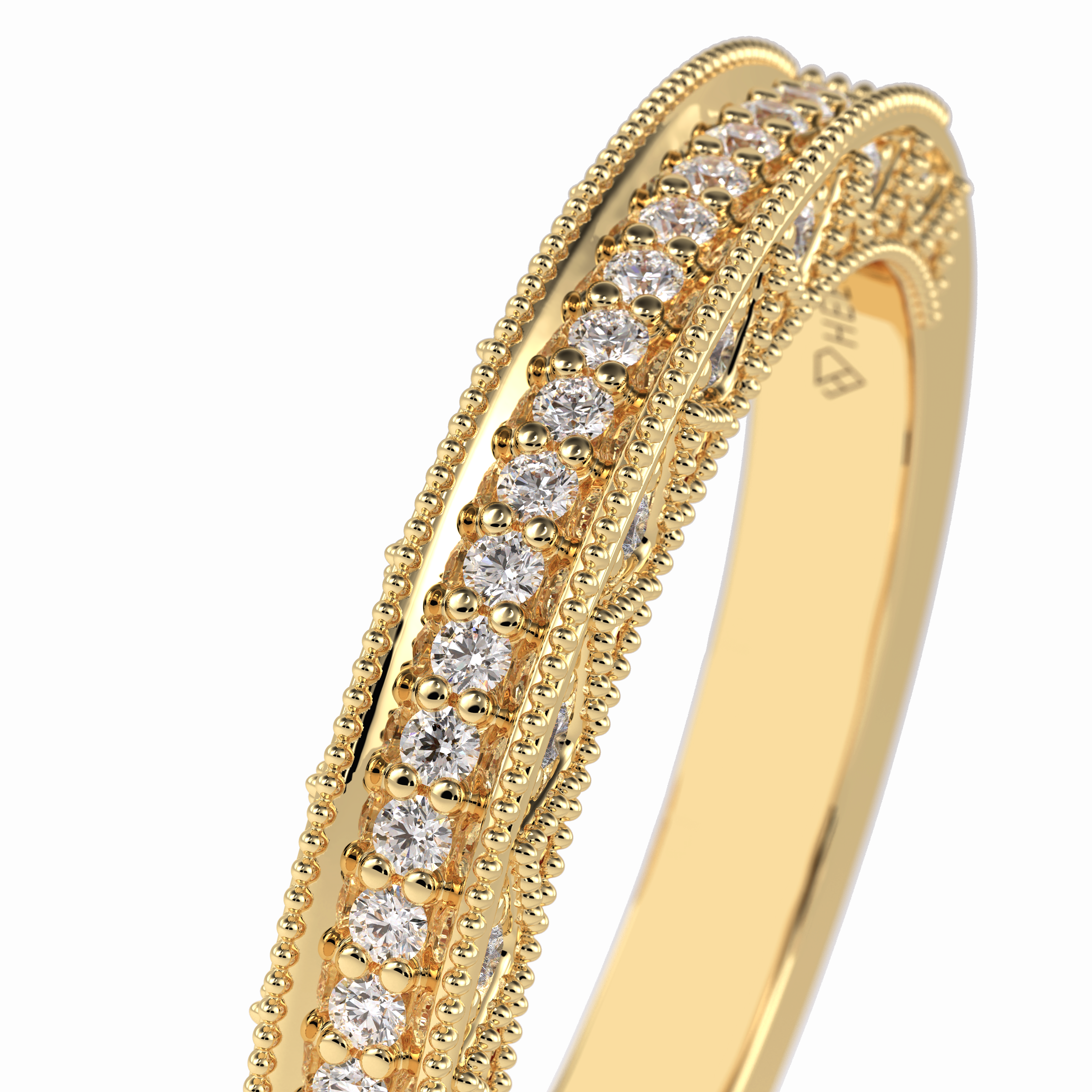 Stellar 0.27 Carat Round VVS1 Lab-Grown Pave Wedding Band in 18K Gold