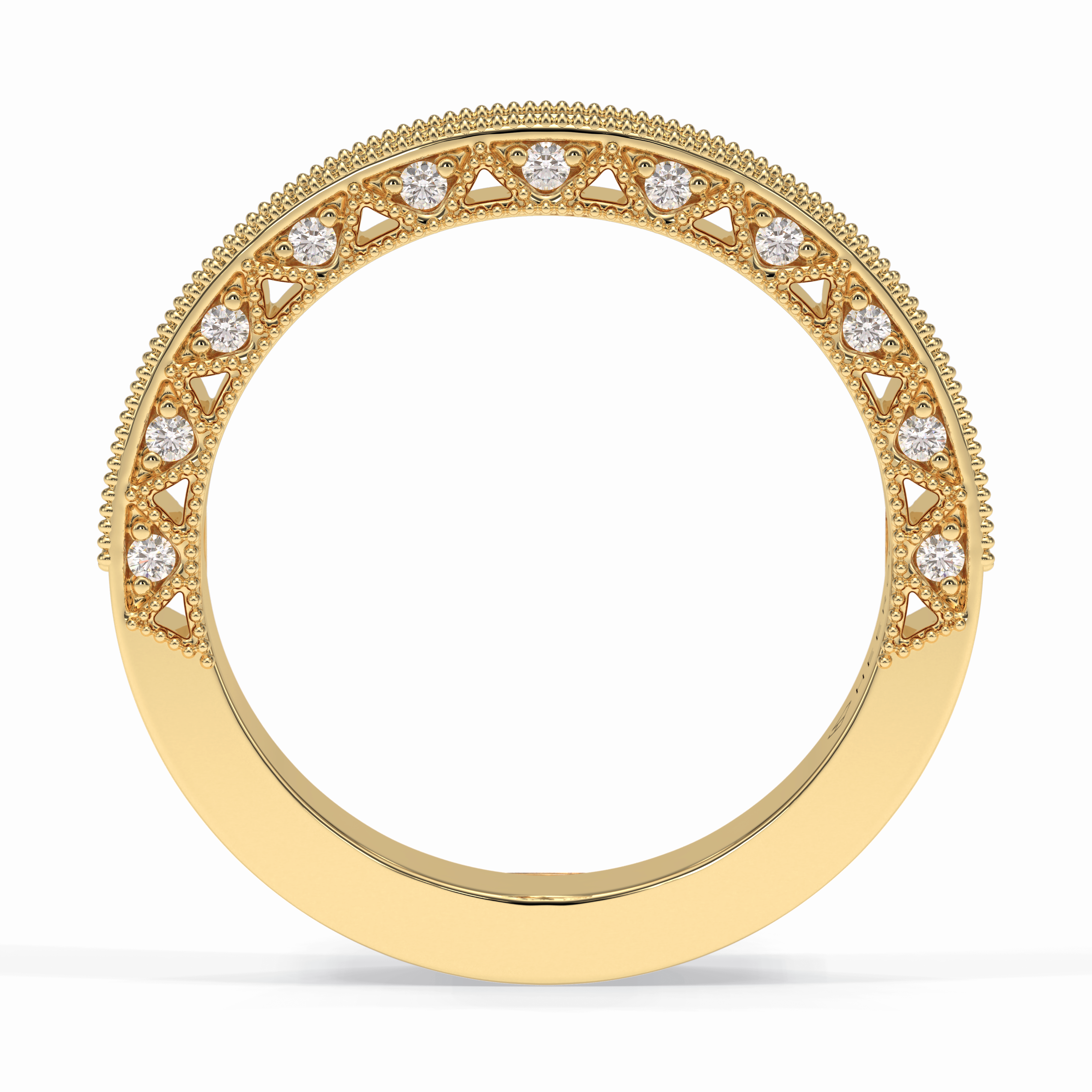 Stellar 0.27 Carat Round VVS1 Lab-Grown Pave Wedding Band in 18K Gold