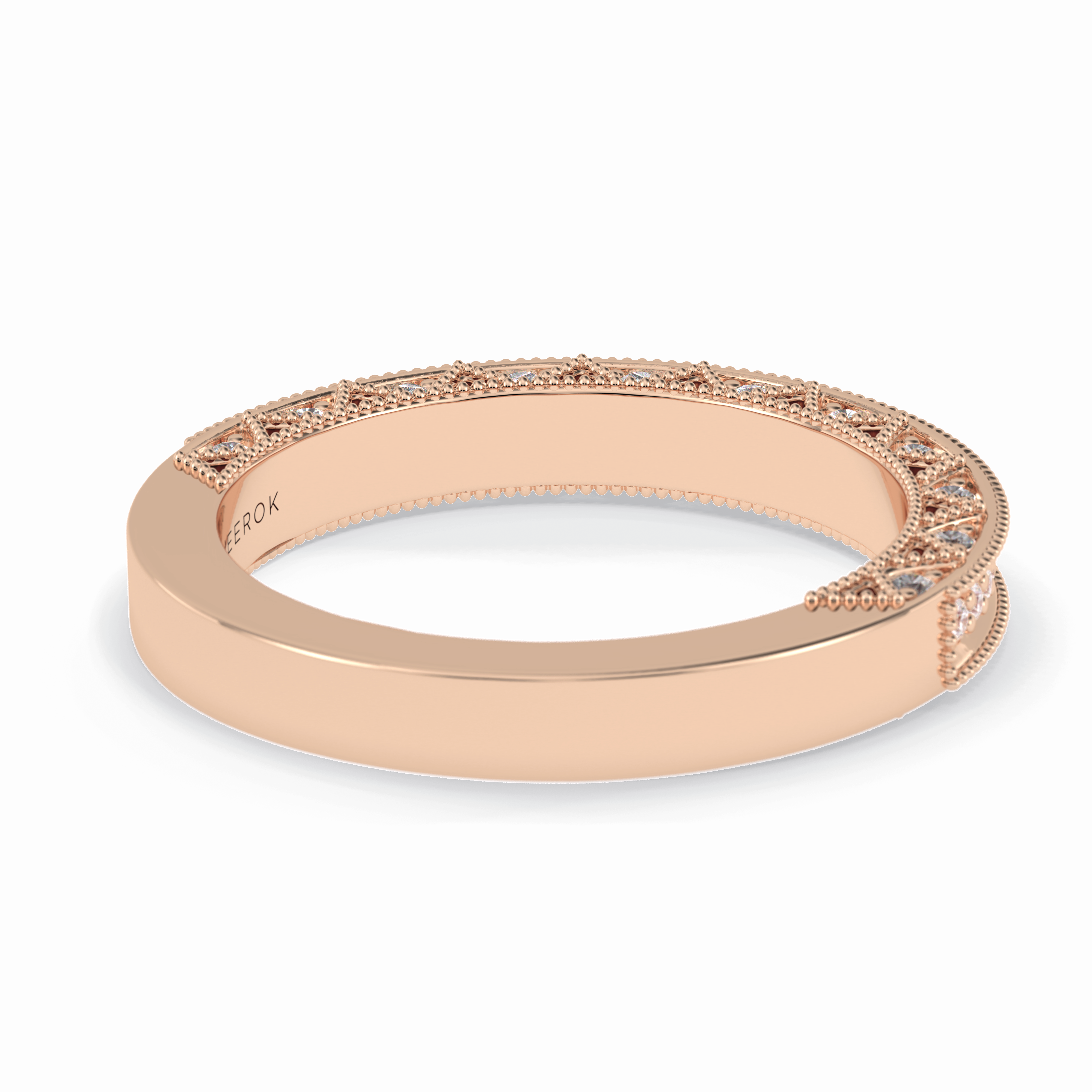 Stellar 0.27 Carat Round VVS1 Lab-Grown Pave Wedding Band in 18K Gold