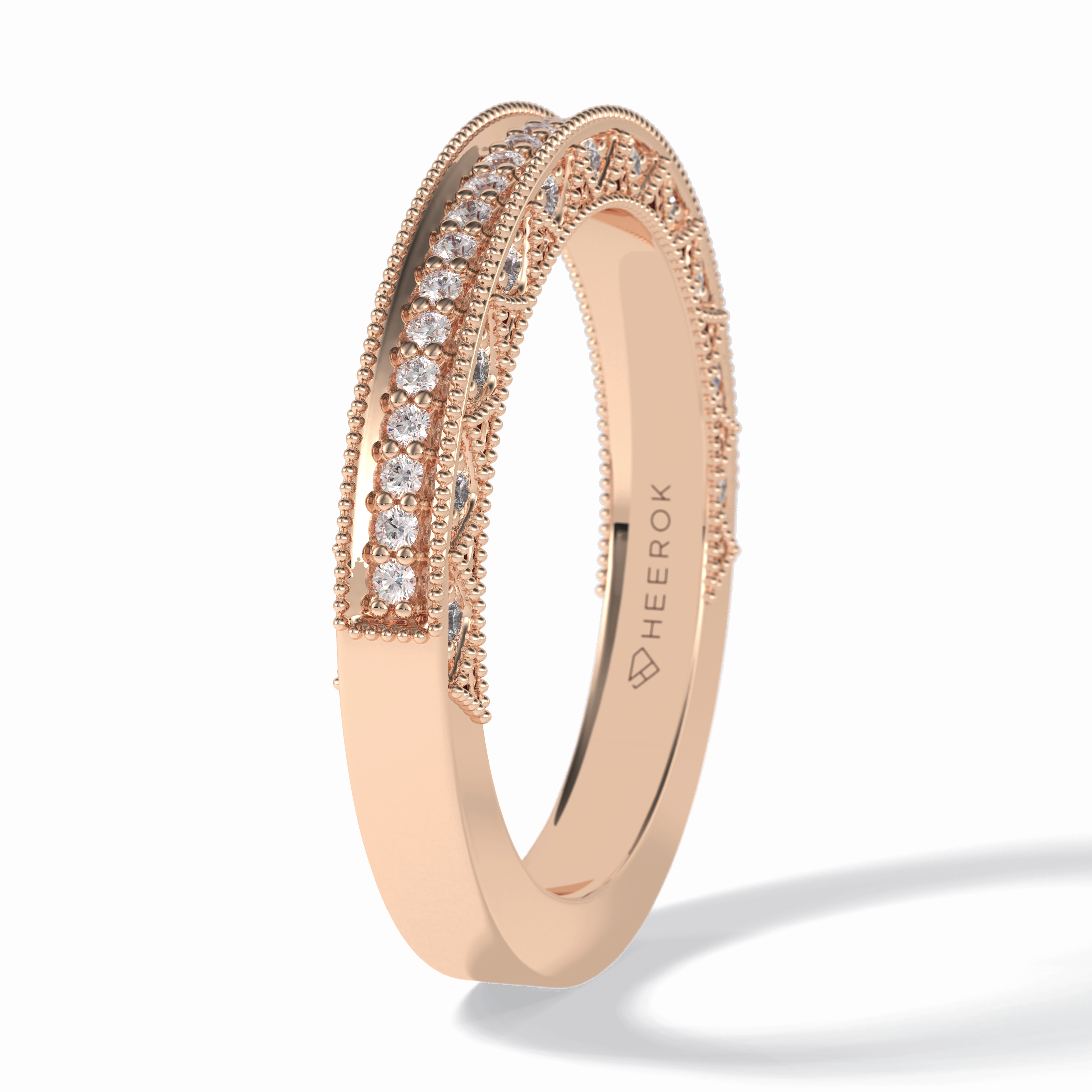 Stellar 0.27 Carat Round VVS1 Lab-Grown Pave Wedding Band in 18K Gold