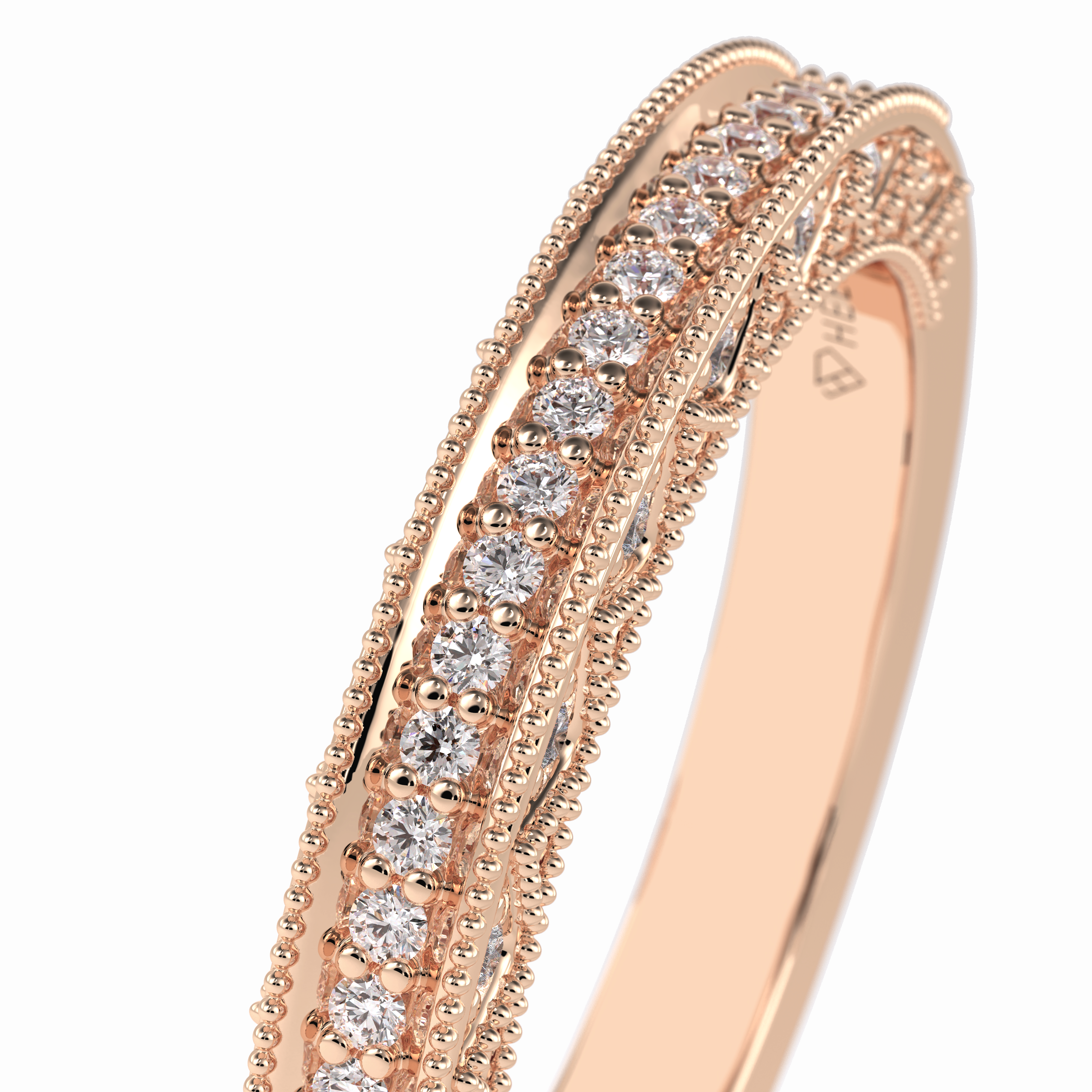 Stellar 0.27 Carat Round VVS1 Lab-Grown Pave Wedding Band in 18K Gold