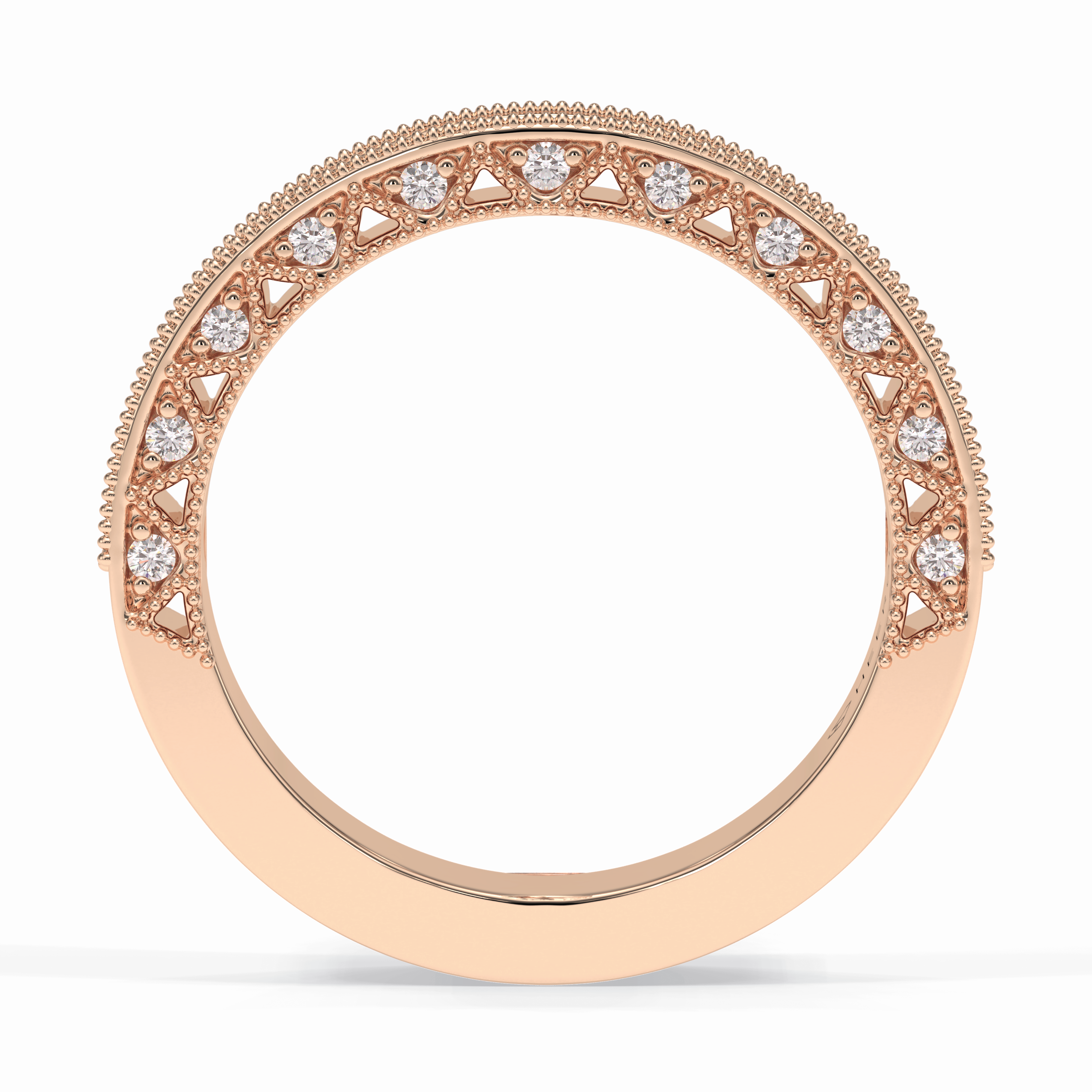 Stellar 0.27 Carat Round VVS1 Lab-Grown Pave Wedding Band in 18K Gold