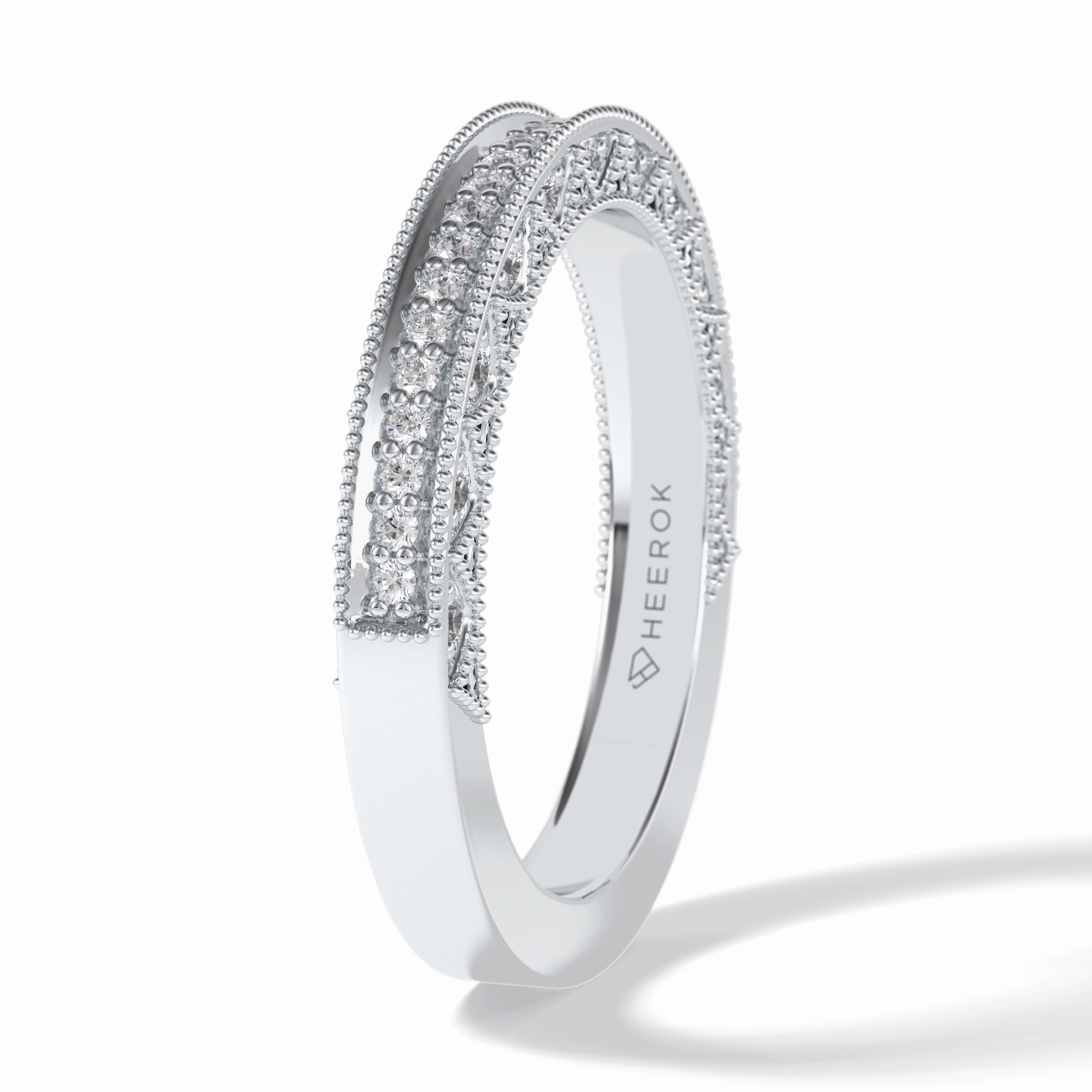 Stellar 0.27 Carat Round VVS1 Lab-Grown Pave Wedding Band in 18K Gold