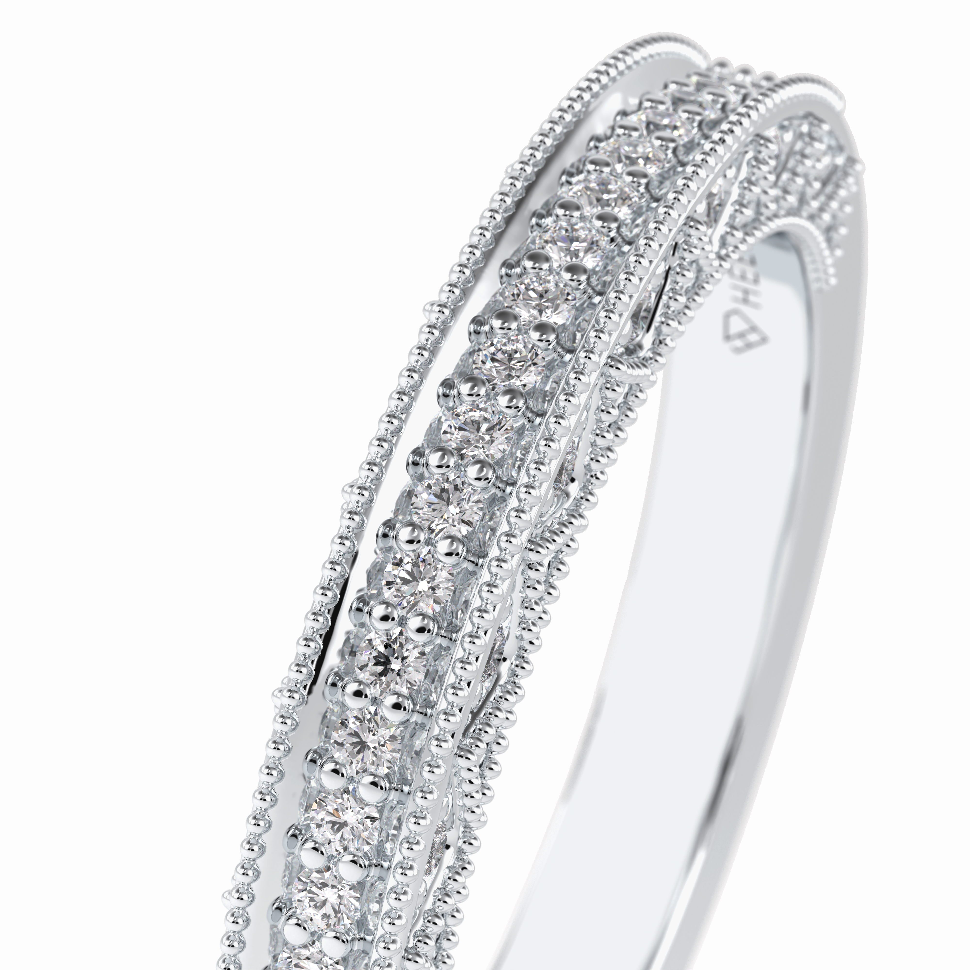 Stellar 0.27 Carat Round VVS1 Lab-Grown Pave Wedding Band in 18K Gold